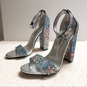 Steve Madden glitter heels sandals prom